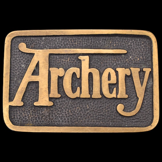 Archery Solid Brass 1970s Vintage Belt Buckle by BTS