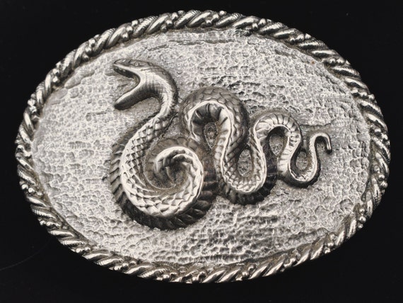 Serpent Snake 1970s Vintage Belt Buckle
