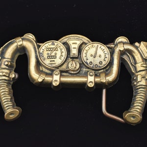 Motorcycle Handlebars Solid Brass Vintage Belt Buckle