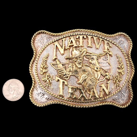 Native Texan Solid Brass Gold & Silver Plate Cowb… - image 4