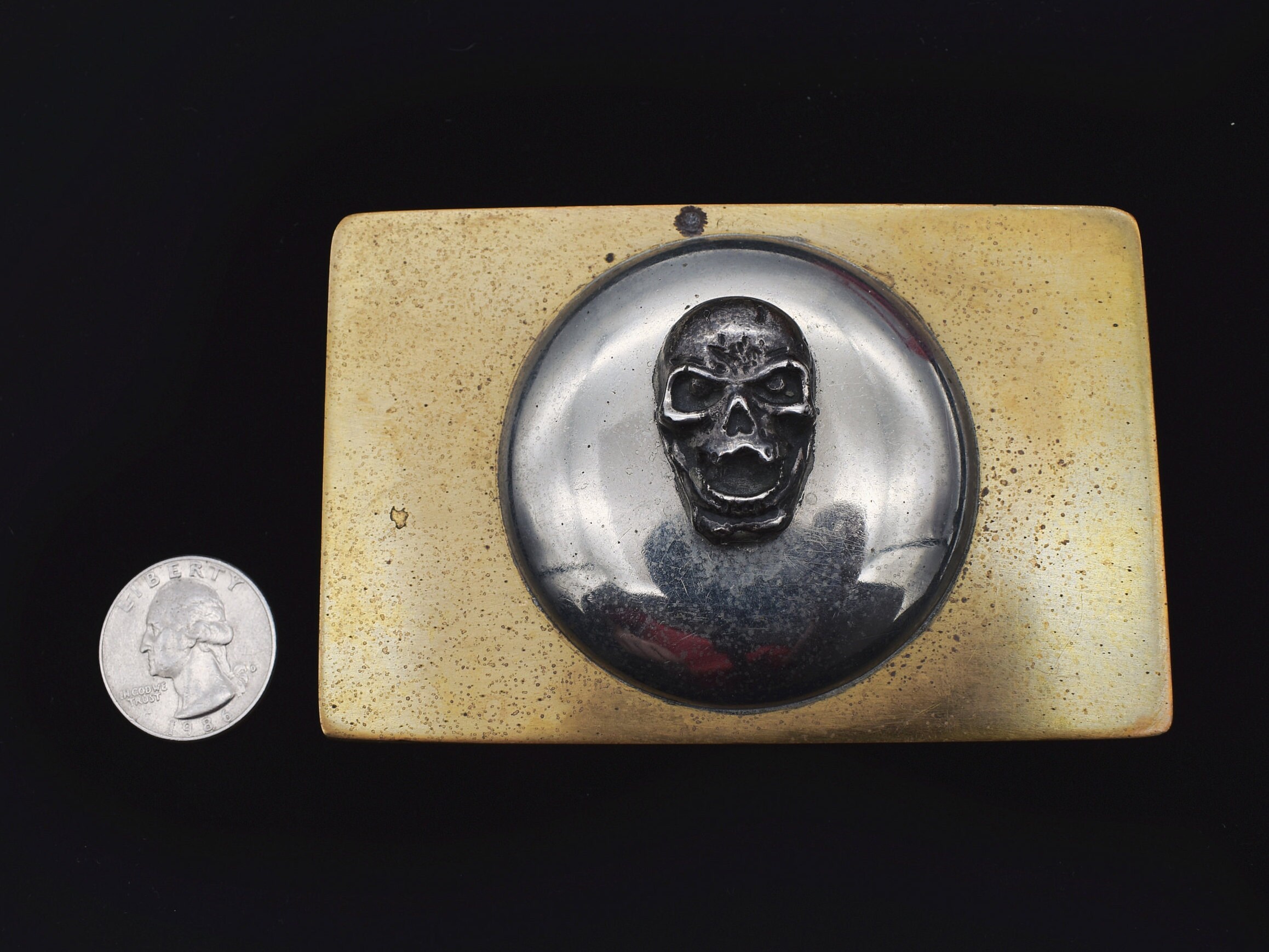 Solid Brass Skull Handmade Original Vintage Belt Buckle Etsy