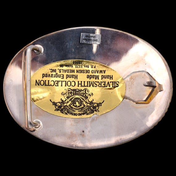 ? Vintage Brass, Gold & Silver Buckle Vintage Brass Belt Buckle: Intricately Carved and Designed  main image 4