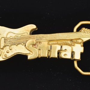 Strat Guitar Solid Brass 1970s Vintage Belt Buckle