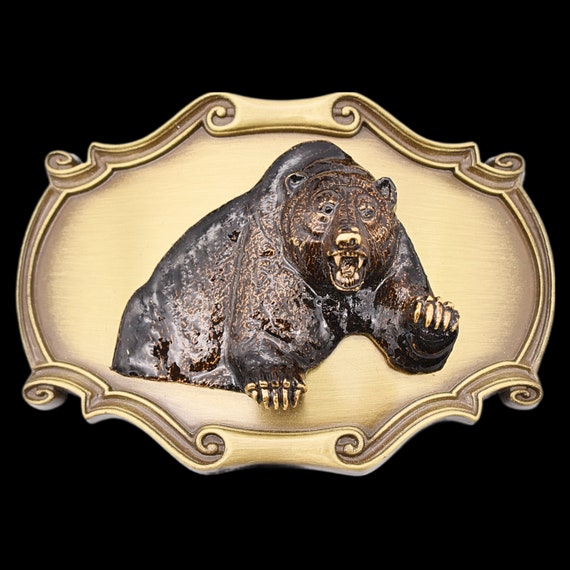 Grizzly Bear Raintree Vintage Belt Buckle