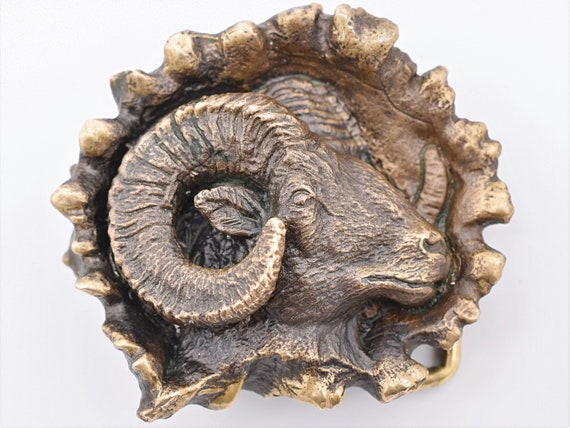 Solid Bronze Sheep Ram Antler Burr Rosette Castin… - image 1