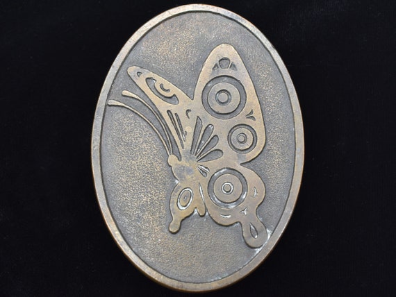 1970s Butterfly HippyVintage Belt Buckle - Adezy … - image 1