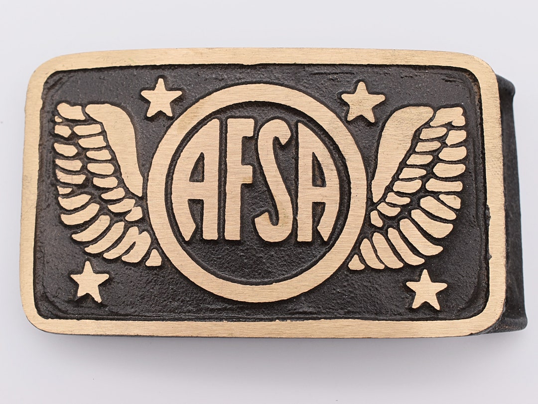 Air Force Sergeants Association AFSA Solid Brass Fixed Loop Vintage