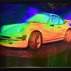 Datsun Nissan Car VINTAGE 3D Hologram Matted & Framed Art Print