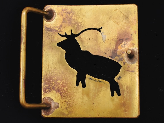 Solid Brass Reindeer Caribou Elk Stag Vintage Bel… - image 2