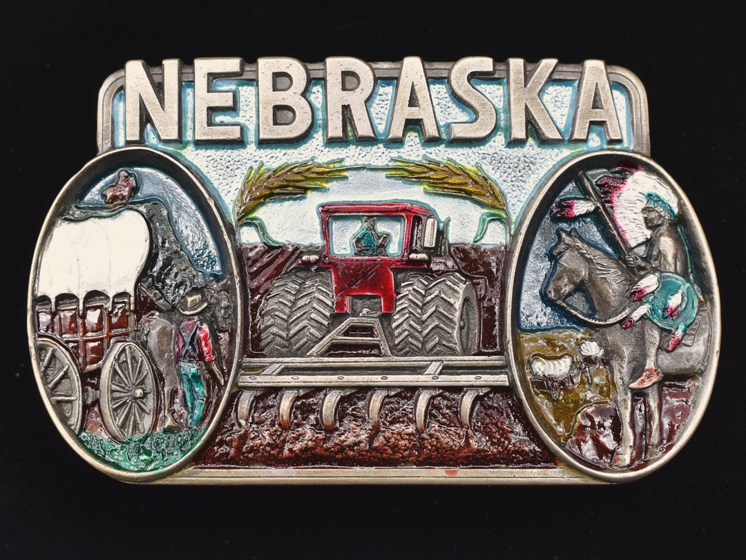 Nebraska Tractor Farm Country Covered Wagon Scene Vintage Belt - Etsy