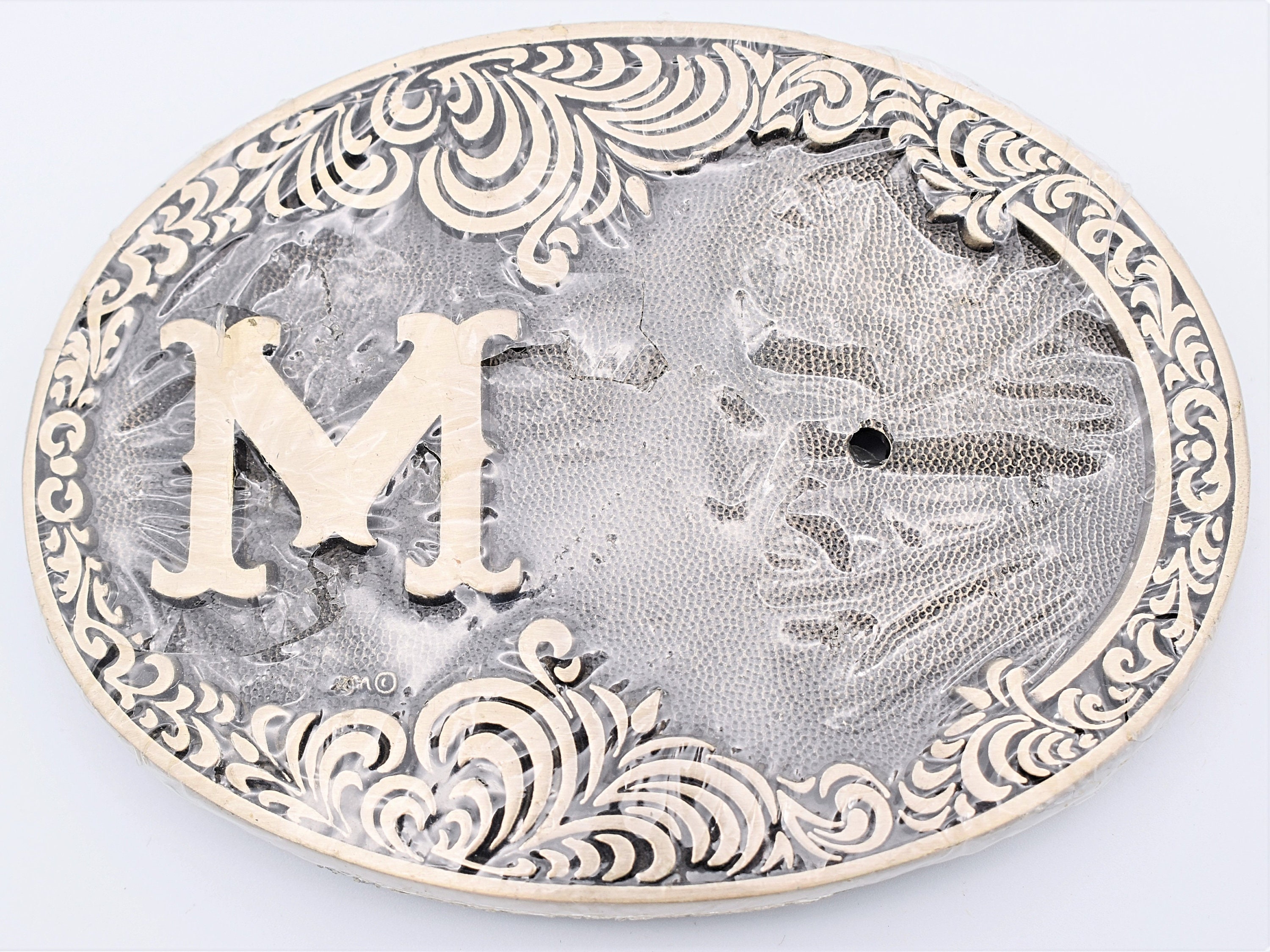 COPY - Letter M initial western belt buckle. ALL LETTERS A to Z AVAILABLE CHOOS… Initial Letter  main image 4
