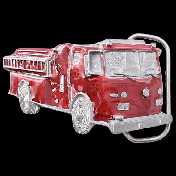 Red Fire Truck Engine Firefighter Fireman Belt Buckle - Etsy display picture 1