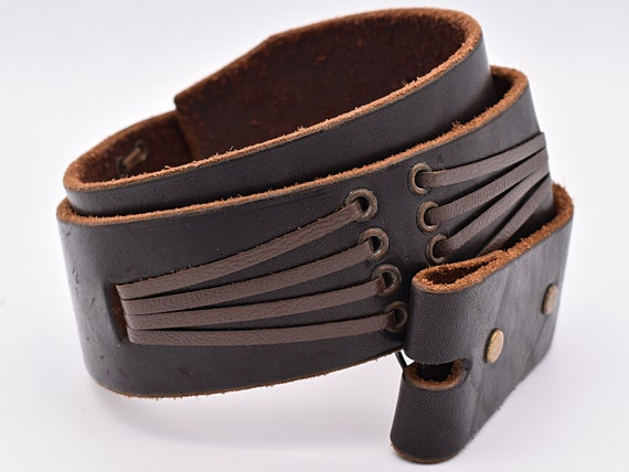 Genuine Leather Belt Size 34 ~ Leather Laces Stitching  display picture 1