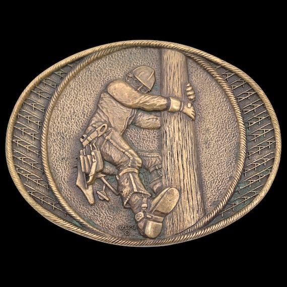 Lineman Electrical Telephone Worker Solid Brass V… - image 1