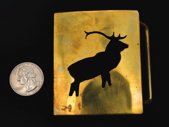 Solid Brass Reindeer Caribou Elk Stag Vintage Bel… - image 3