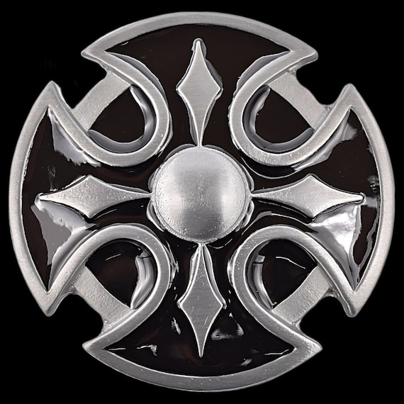 Black Shield Celtic Design Belt Buckle - image 1
