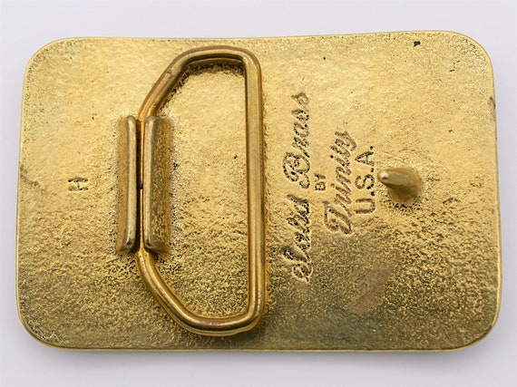 Solid Brass Moose Olive Tree Wood Trinity Buckle … - image 2