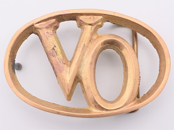 Seagrams V0 Whiskey Solid Brass Vintage Belt Buckle