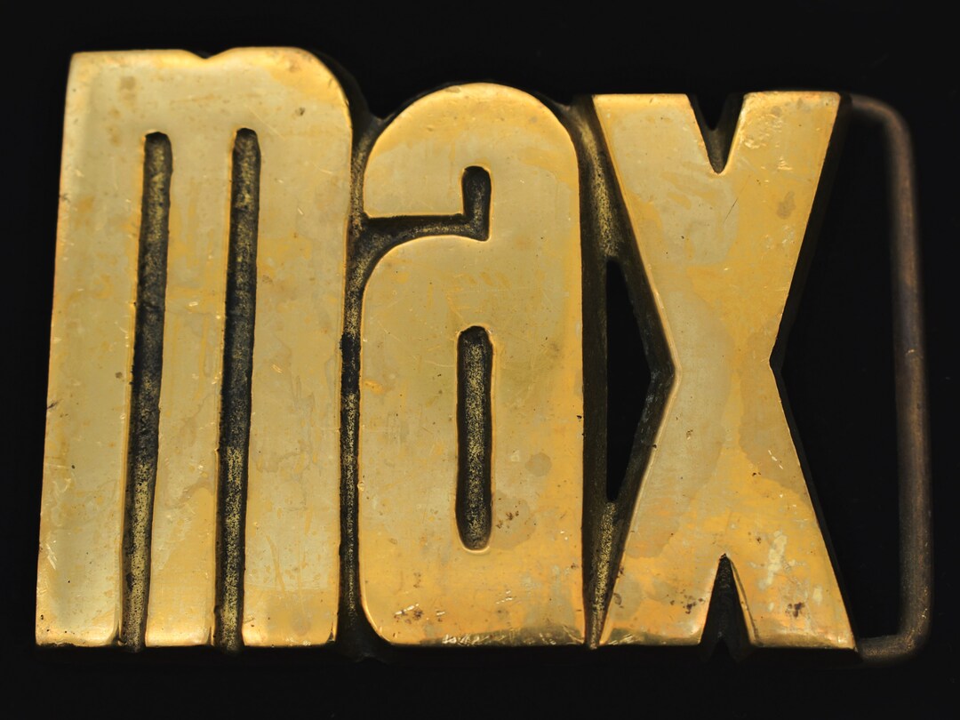 Max Name Solid Brass Vintage Belt Buckle Etsy max-name-solid-brass-vintage-belt-buckle-etsy