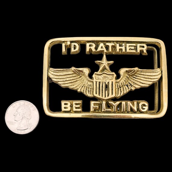 Solid Brass I'd Rather Be Flying Pilot Recreation… - image 3