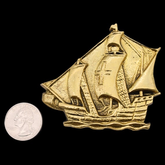 Solid Brass Carrack Sailing Ship Columbus Niña Pi… - image 3