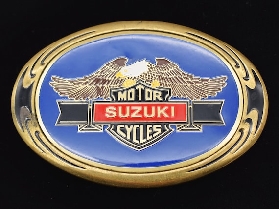 Suzuki Motorcycle Solid Brass 1980s Vintage Belt … - image 1