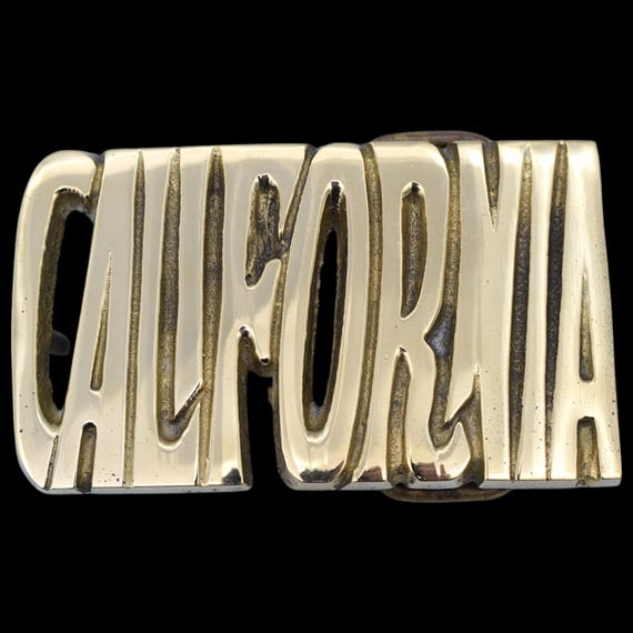 Solid Brass California 1970s Vintage Belt Buckle by BBB Baron Brass Buckles