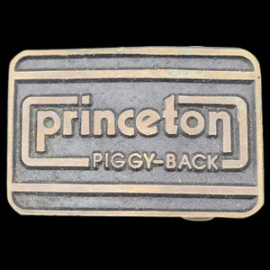 Princeton Piggy Back Forklifts Systems Operators Solid Brass Vintage Belt Buckle