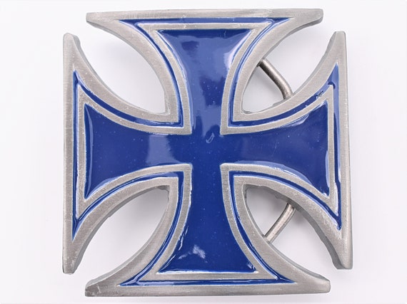 Iron Cross Blue Belt Buckle - image 1