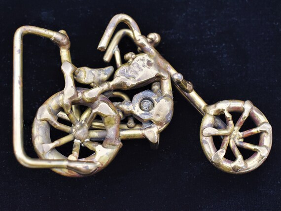Vintage Handmade Solid Brass Chopper Motorcycle A… - image 2