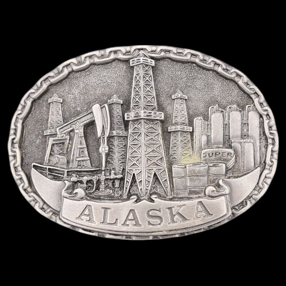 1980s Alaska Oil Field Vintage Belt Buckle - Gem