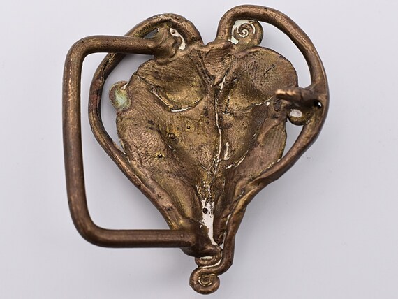 Solid Brass Hippie Boho Abstract Face Portrait Ar… - image 2