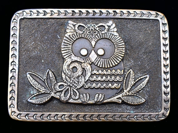Hippie Boho Owl Vintage Belt Buckle