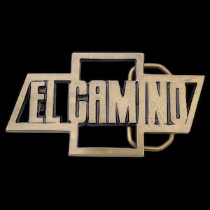 El Camino Solid Brass Chevy Chevrolet Rare 1980s Baron BBB Vintage Belt Buckle