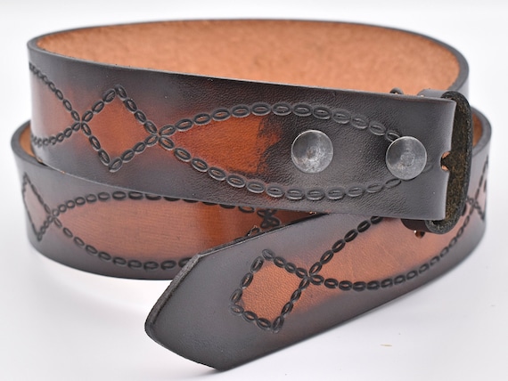 Vintage Genuine Leather Handmade Two-Tone 1.5 Inc… - image 1
