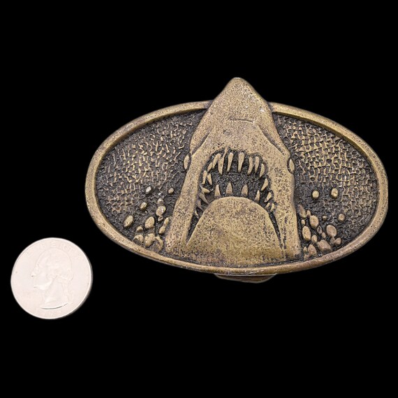 Jaws Movie Poster Shark Vintage Belt Buckle Gem