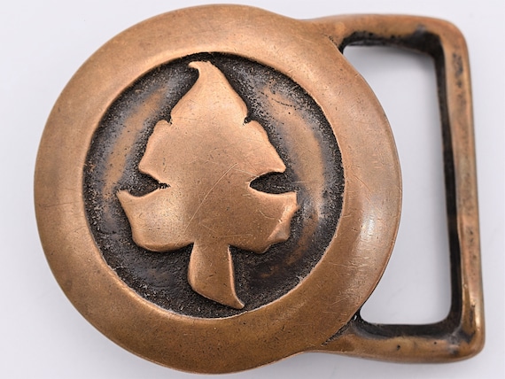 Tech Ether Guild Leaf Solid Brass Vintage Belt Buckle Etsy Ireland