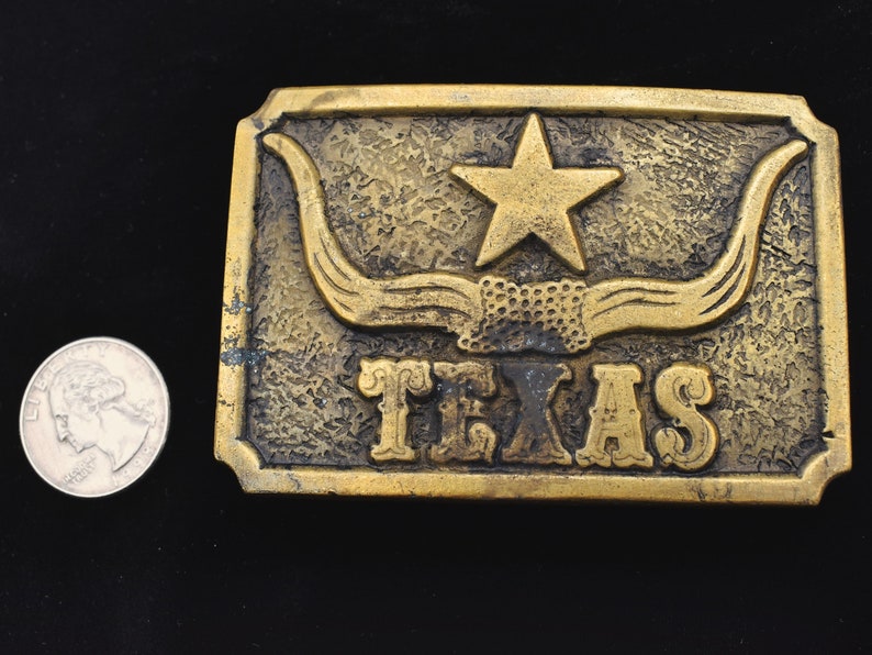 1970s Texas Lone Star State Longhorns Vintage Belt Buckle CDC Metalworks image 3