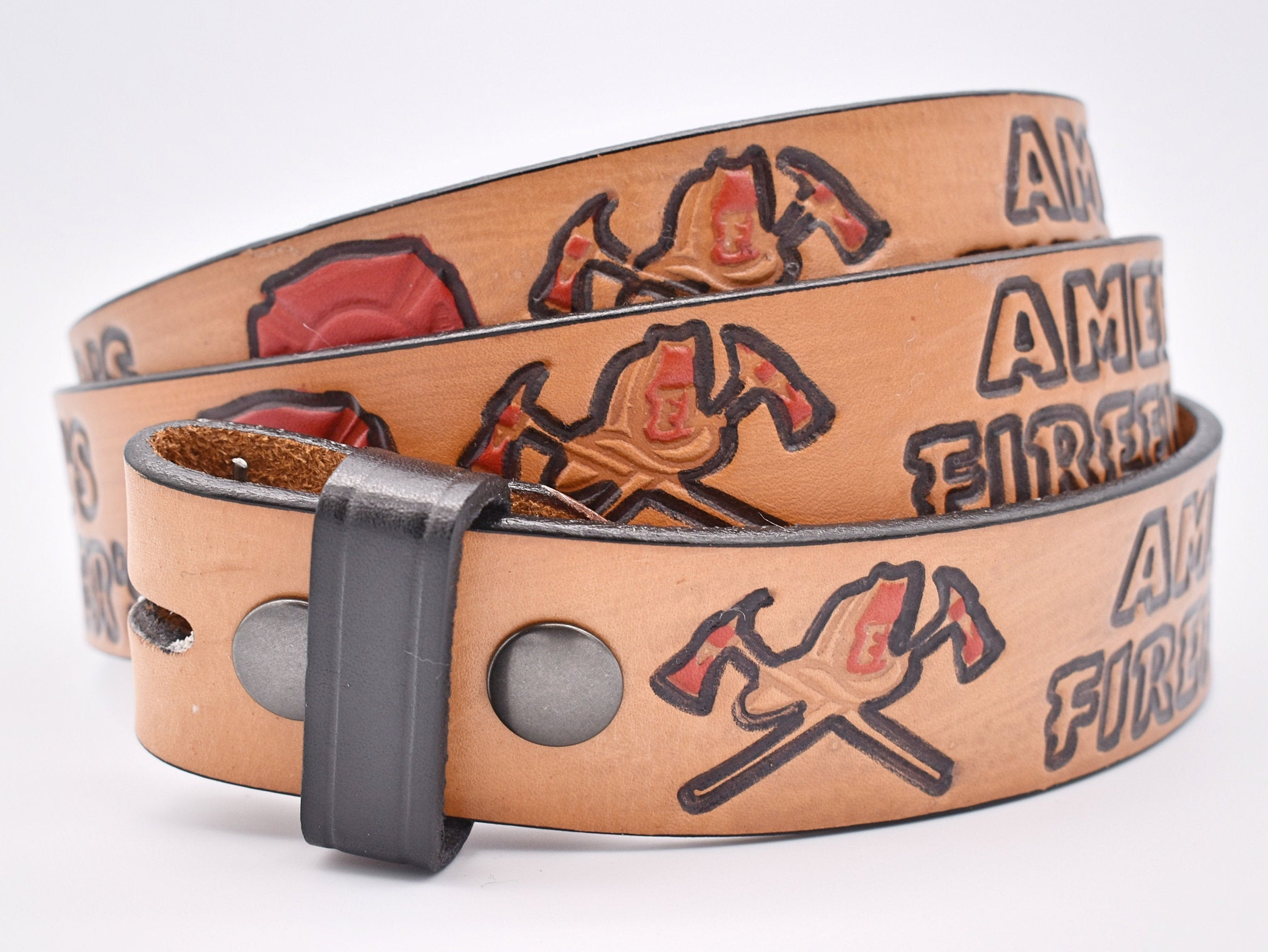 Genuine Leather America's Firefighter's Fireman Station 1.5 Inch