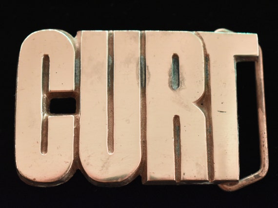 Curt Name Solid Brass Vintage Belt Buckle