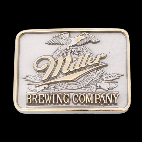 Solid Brass Miller Brewing Company Vintage Belt Bu