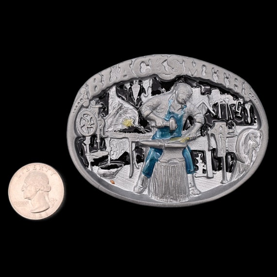 Blacksmith Workshop Anvil Metal Forge Belt Buckle - image 3