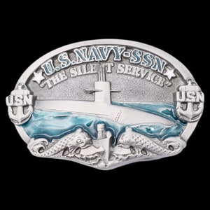US Navy Submarine Service Naval Belt Buckle