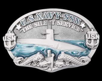 US Navy Submarine Service Naval Belt Buckle