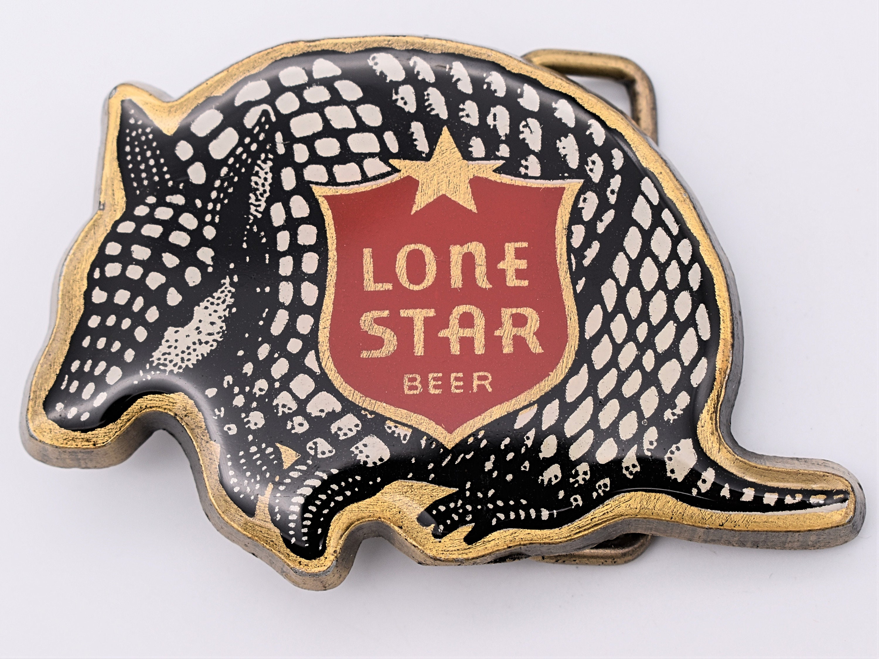 Lone star top beer belt buckle