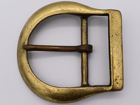 Solid Brass Vintage D-loop Traditional Utility Belt Buckle 