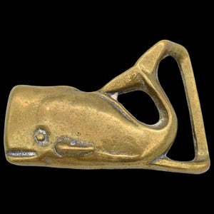 Solid Brass Whale 1970s Trinity Co. Vintage Belt Buckle