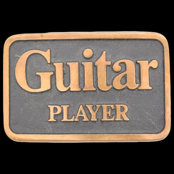 Solid Brass Guitar Player Vintage Belt Buckle