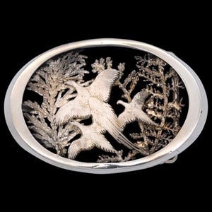 Ringneck Pheasants Vintage Belt Buckle [ca. 1970s]