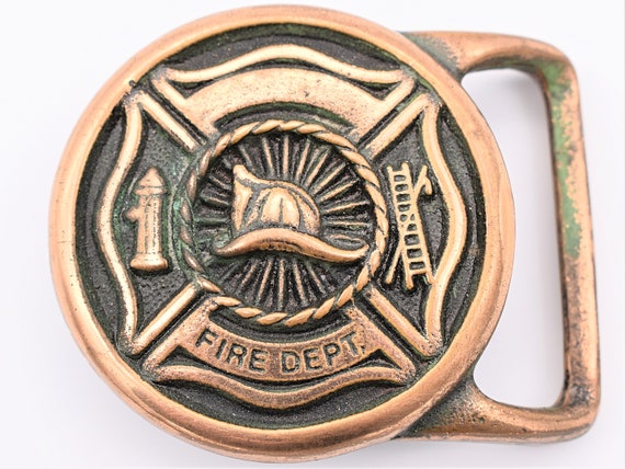 Tech Ether Guild Fire Department Solid Brass Vint… - image 1